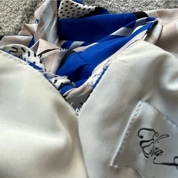 ELIZA J long maxi Halter Dress blue cream tan black 2 - Picture 14 of 14